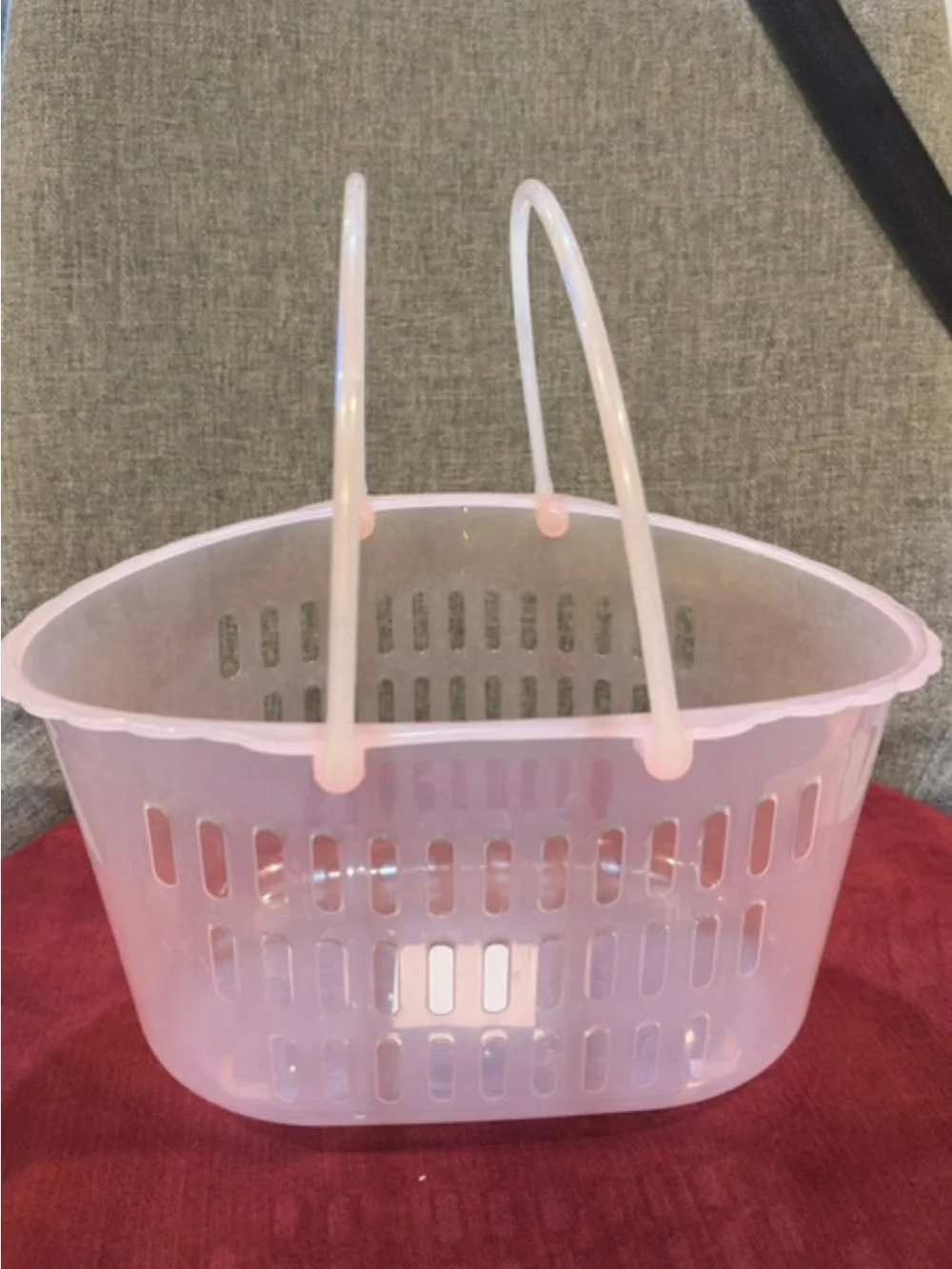 New Pink Storage Basket with Handles-10”x6”x8”